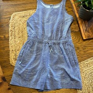 Athleta girl romper medium, 8-10 purple light purple swirl dot